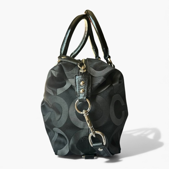 Coach Madison Sabrina Black Signature Satchel – Classic Leather Trim Bag - Picture 5 of 11